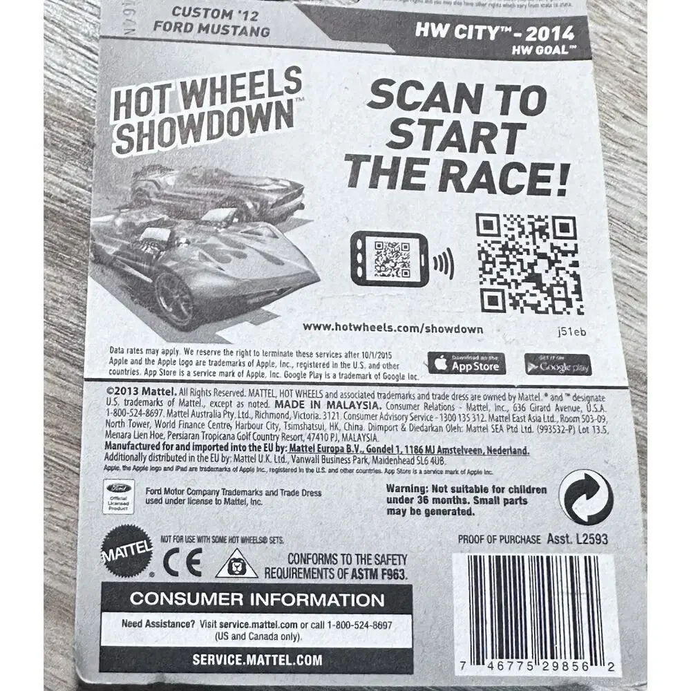 2014 Hot Wheels HW City-HW Goal CUSTOM 12' FORD MUSTANG Lavender New H6